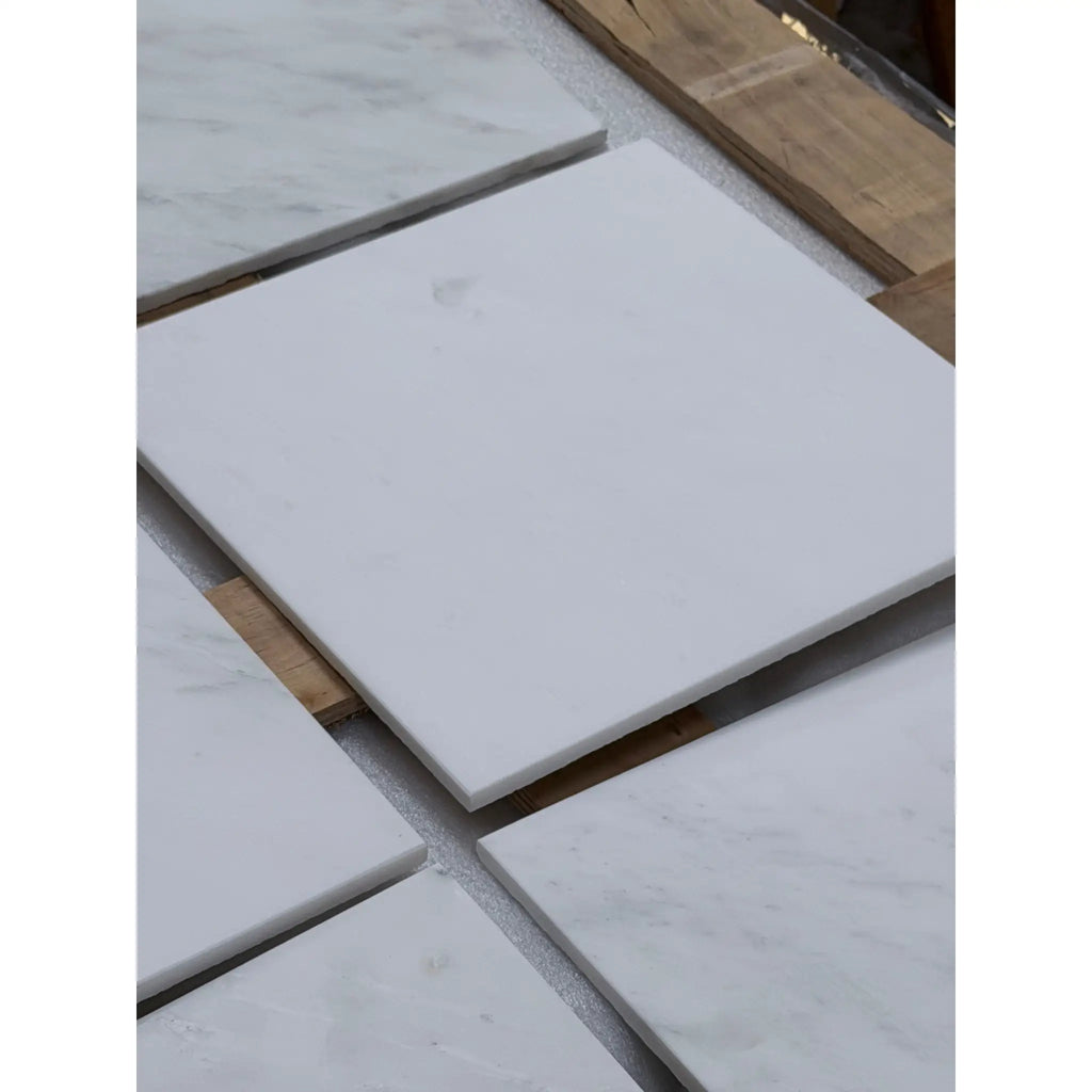 Oriental White Asian Statuary Marble 12x12 polished tiles on pallet