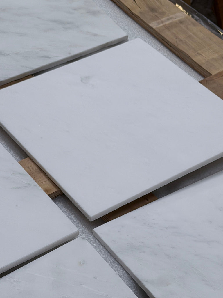 Oriental White Asian Statuary Marble 12x12 polished tiles on pallet