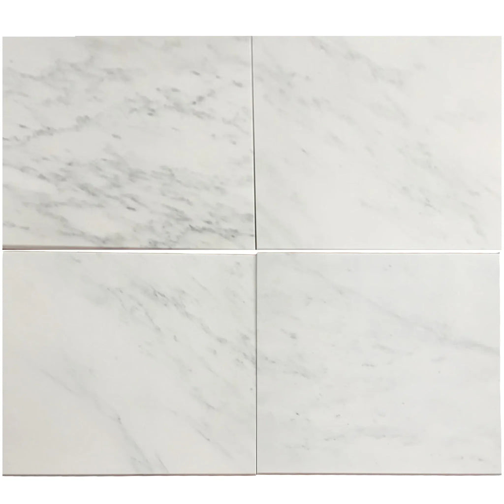 White marble tiles from Oriental White / Asian Statuary Marble 12X12 Tumbled collection