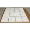 White marble tile floor mat with gray veining and grout lines from Oriental White Statuary Marble