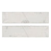 Two rectangular marble tiles of Oriental White Asian Statuary Marble 2X8