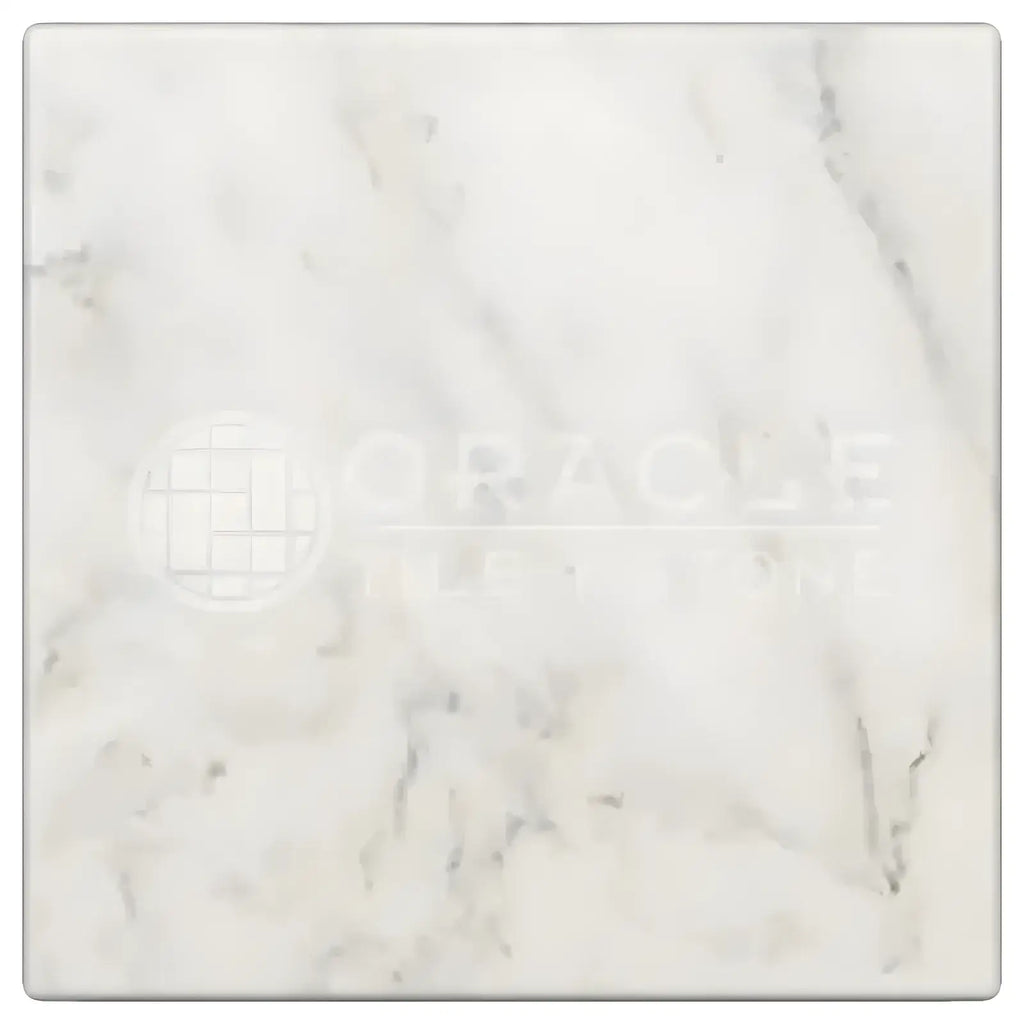 Square marble tile in Oriental White Asian Statuary Marble 4X4 Tumbled design