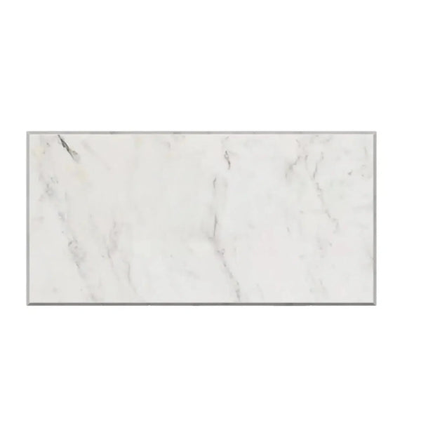 Rectangular marble-patterned tabletop of Oriental White Asian Statuary Marble 6X12