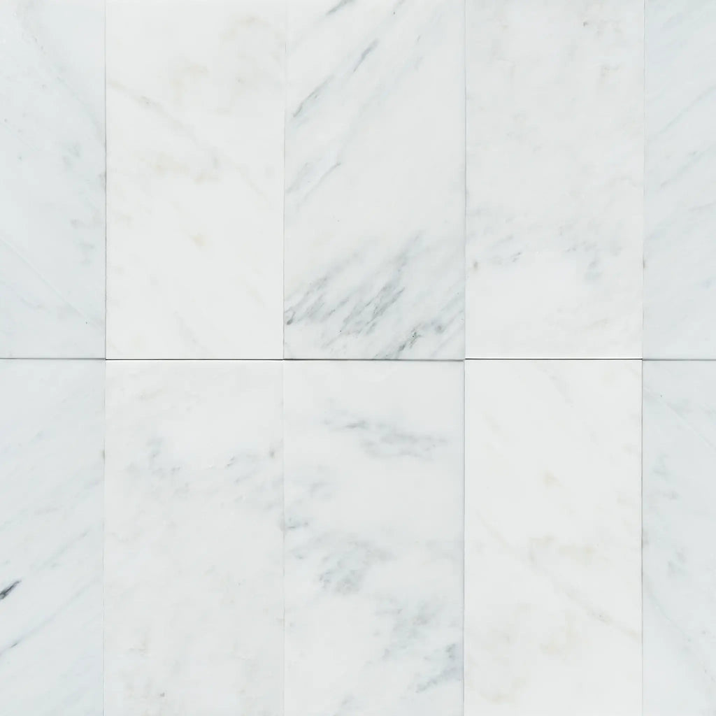 Elegant White Marble Tile Pattern of Oriental White Asian Statuary 6X12 Polished Honed