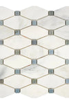 Oriental White / Asian Statuary Octave (Long Octagon) (w/Blue-Gray) Marble Mosaic Polished or Honed