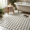 Oriental white asian statuary triple weave polished marble mosaic floor tile in white and black woven pattern
