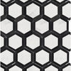 Black and white hexagonal tile pattern from Oriental White/Asian Statuary Vortex Mosaic