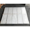 Rectangular white marble tiles in Oriental White Asian Statuary Vortex hexagon mosaic