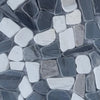 Pebble mosaic tile featured in Dolomite Bardiglio and Palissandro Tumbled Stone Mosaic Sheet