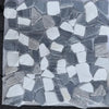Mosaic tile sheet featuring gray and white stones from Pebble Mosaic Dolomite Bardiglio Palissandro