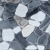 Gray and white pebble mosaic from Dolomite Bardiglio and Palissandro Tumbled Stone Sheet