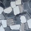 Gray, white, and beige stone mosaic sheet for elegant interior and exterior applications