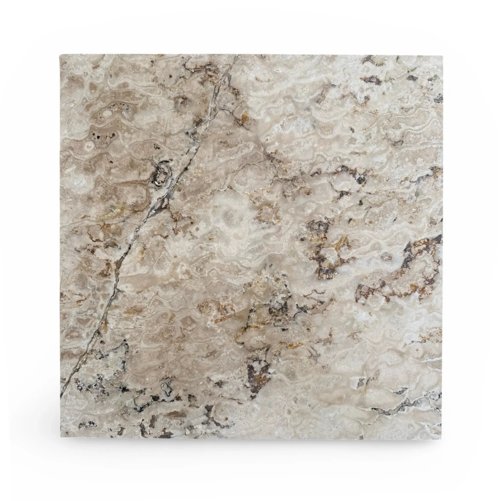 Square marble slab of Philadelphia Travertine 18X18 Filled and Honed product