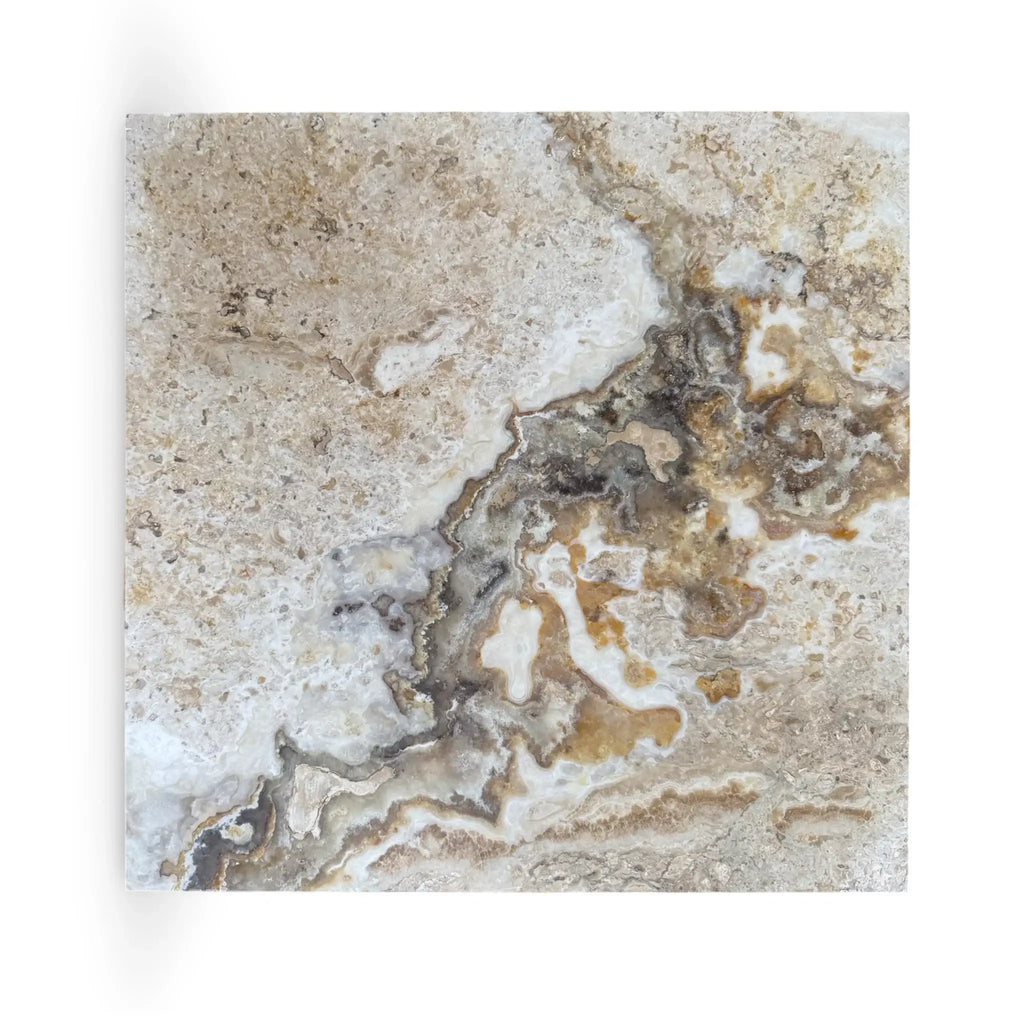 Square Philadelphia Travertine 18X18 Filled and Honed tile showcasing elegant design