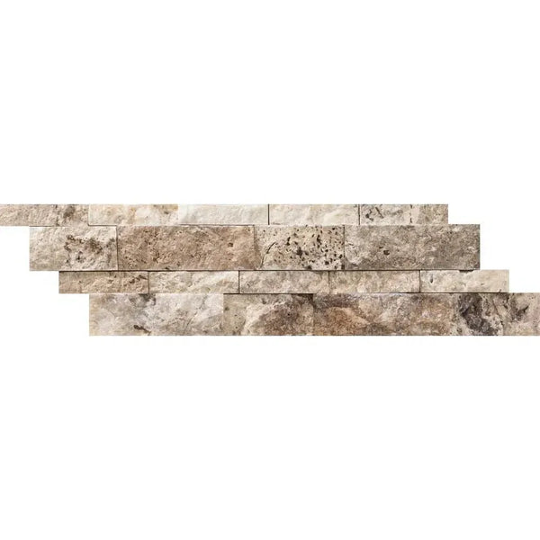 Philadelphia Travertine Ledger-Panel Z Split-Panel Mosaic Split-Faced Stacked Stone Wall Tile