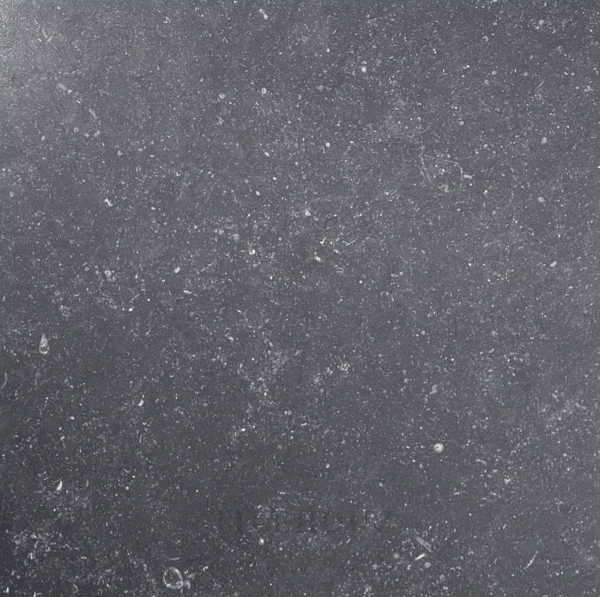 Dark gray textured Pierre Bleu Belgian Blue honed marble tile floor