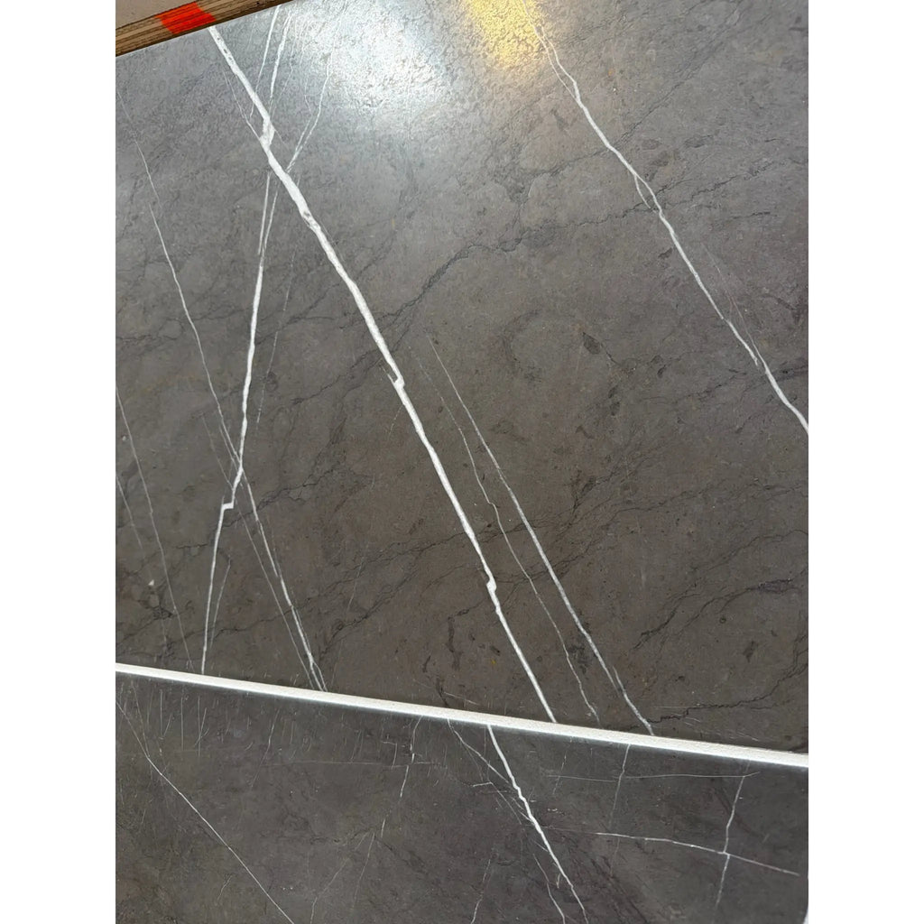 Pietra Notte dark gray marble tile with white veining, 12x24