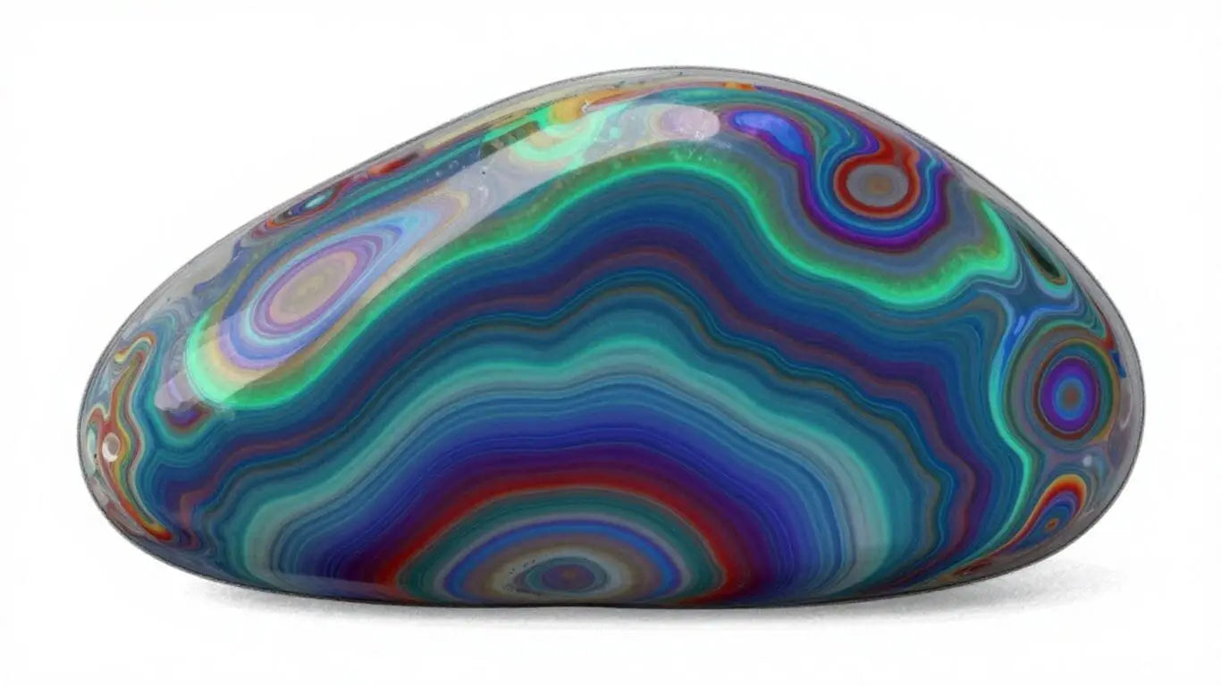 Boceto de una piedra colorida de ónix arcoíris
