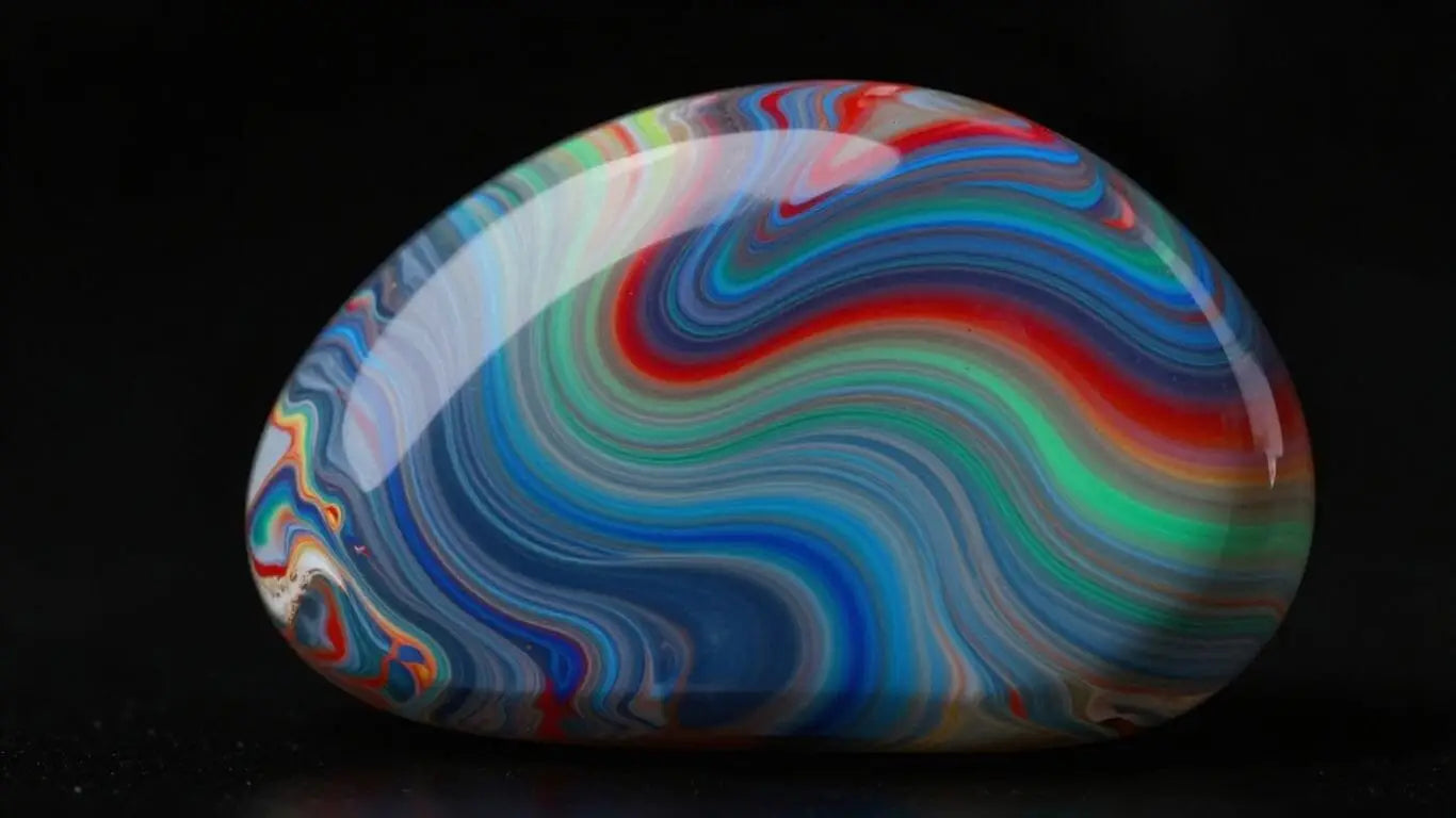 Boceto de una piedra colorida de ónix arcoíris