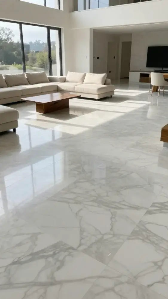 Bright Living Room Floor Tiles