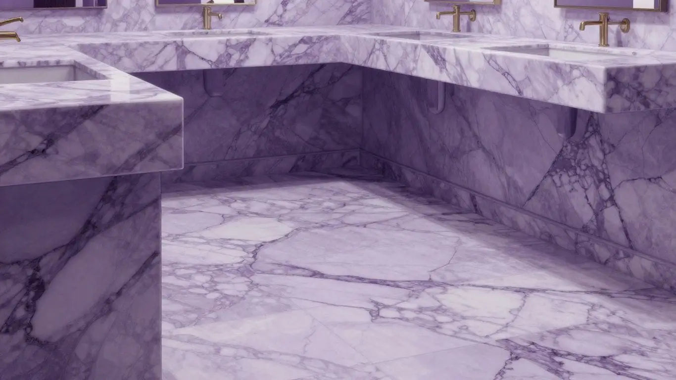 Elegant lilac marble in a sophisticated interior design sketch.