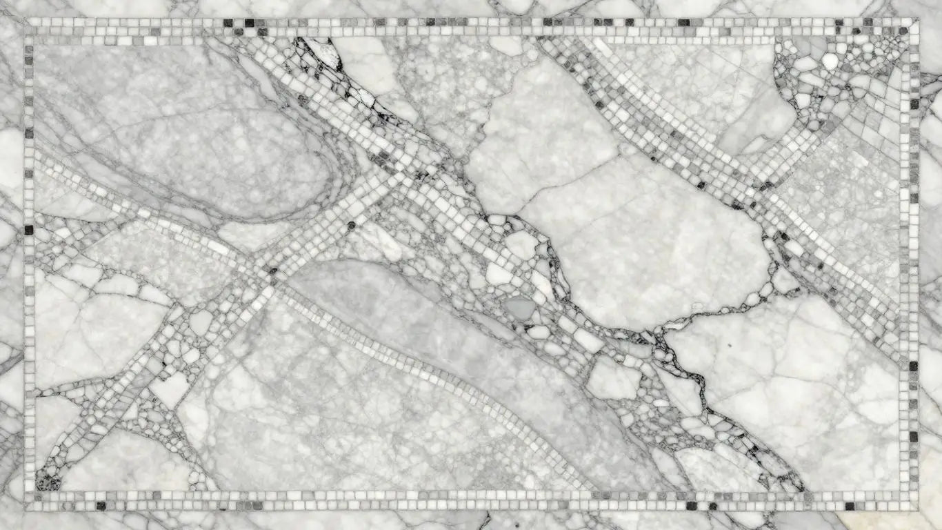Arabescato Corchia marble mosaic pattern sketch