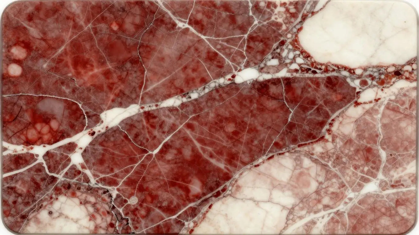 Rojo Alicante marble slabs with red veining