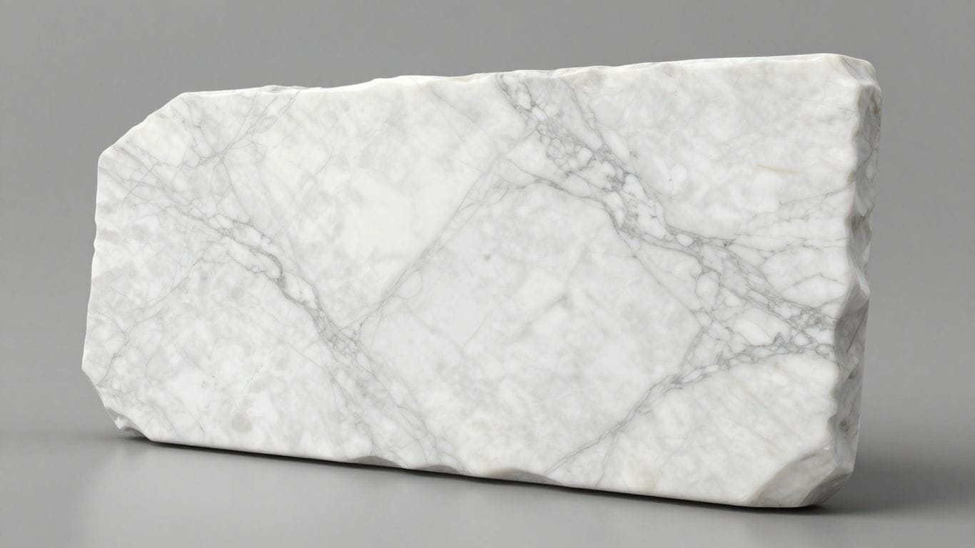 Elegant white marble slab with subtle veining.