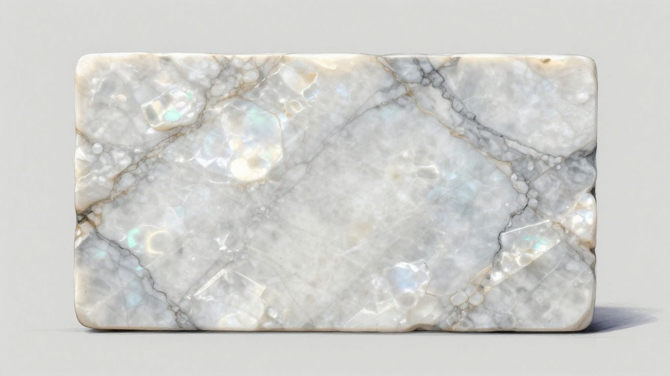 White pearl marble slab sketch