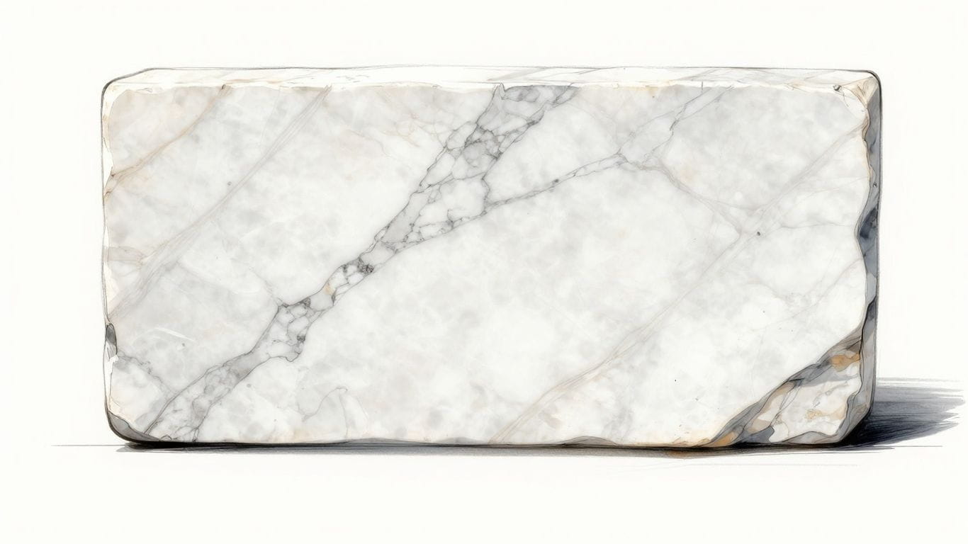 Bianco Dolomite marble sketch with grey veining.