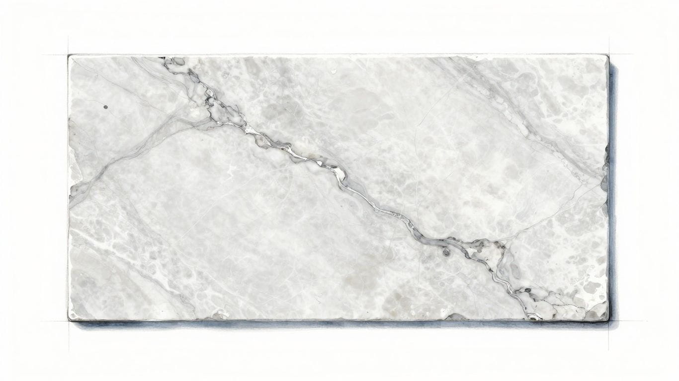 Bianco Congelato limestone tiles sketch