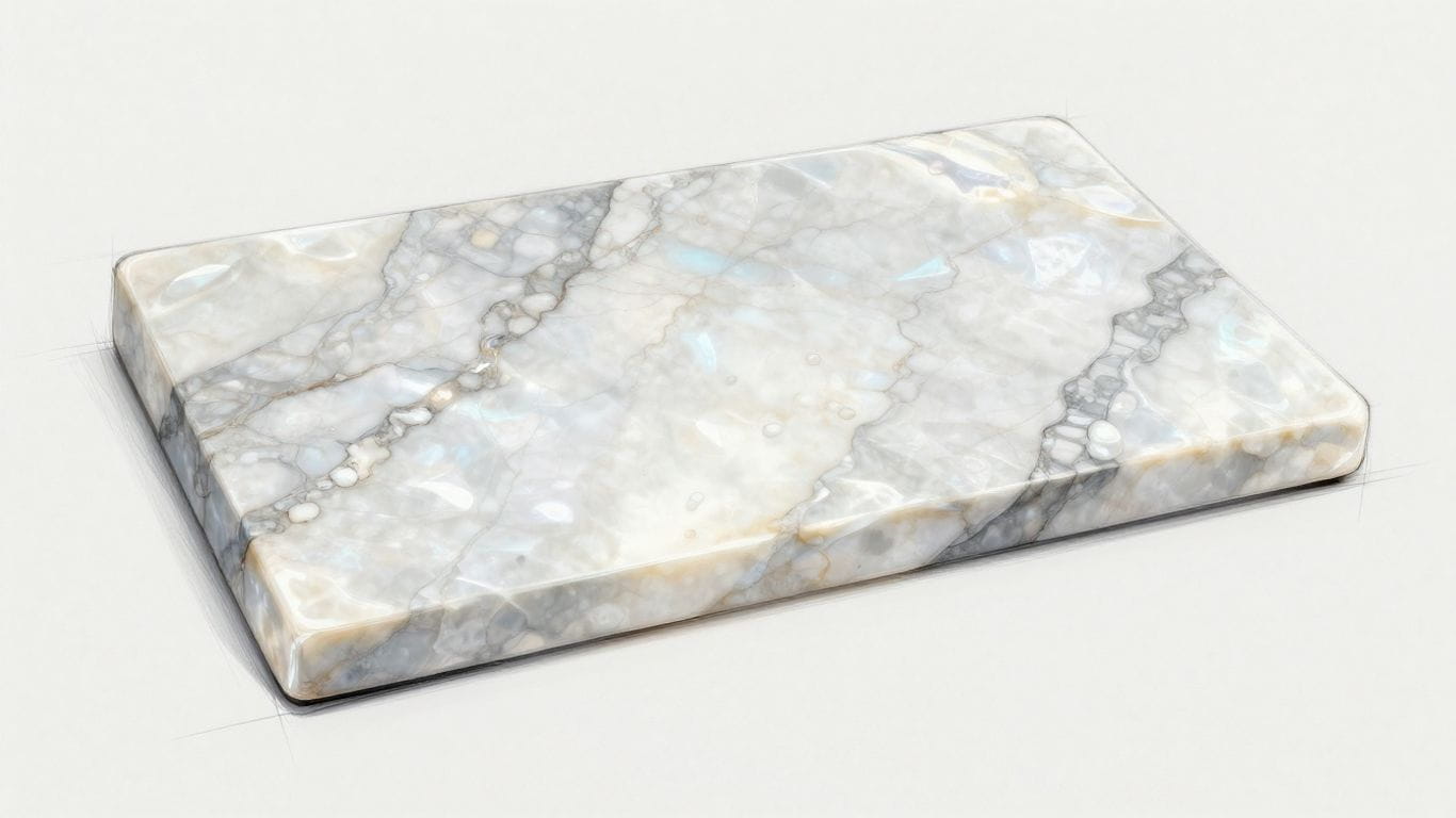 White pearl marble slab sketch