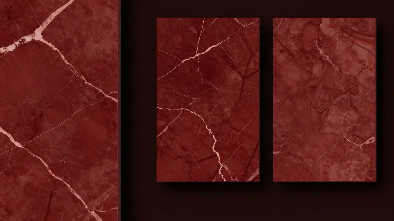 Rojo Alicante marble slabs sketch