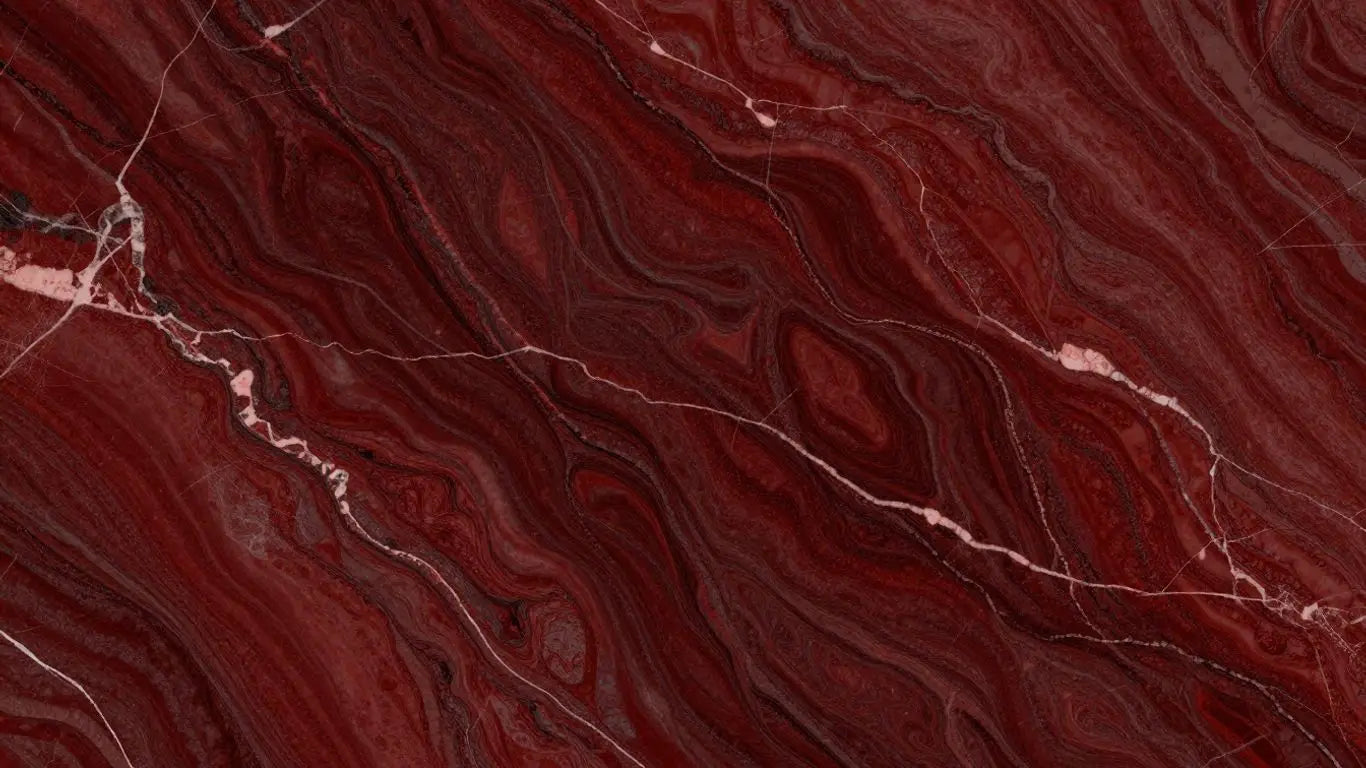 Rosso Levanto marble with deep red veining.