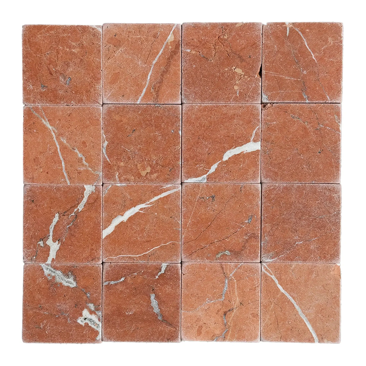 Rojo Alicante 3X3 Tumbled Red Marble Tile– SurfacesGalore