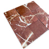 Red marble tiles with white veining from Rojo Alicante 4X4 Tumbled collection