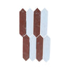 Alternating red and white picket tile mosaic in Rojo Alicante & Bianco Dolomite Marble