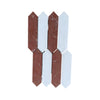 Alternating red and white picket tiles of Rojo Alicante and Bianco Dolomite Marble