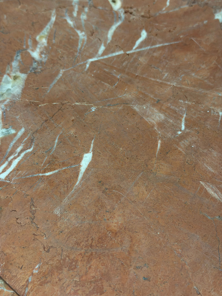 Red veined Rojo Alicante marble 12x12 honed-polished tabletop