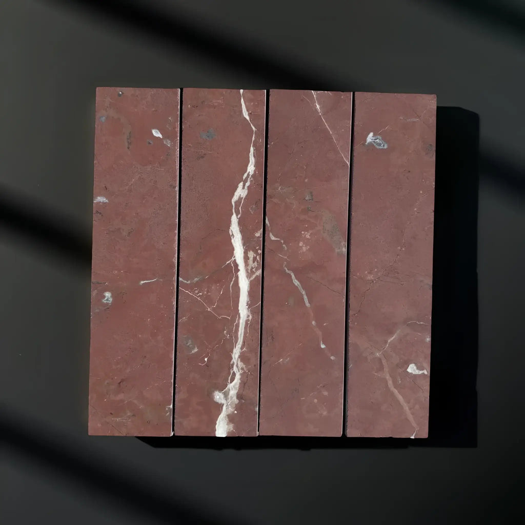 Red marble tile square of Rojo Alicante Marble 3’’ X 12’’ Field Tile for elegant decor