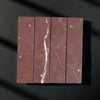 Red marble tile arrangement featuring Rojo Alicante Marble 3 X 12 Field Tile