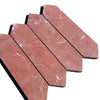 Red marble picket tiles of Rojo Alicante Marble 3’’ X 12’’ Picket Mosaic design