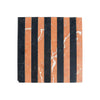 Striped marble tile in Rojo Alicante and Nero Marquina 1 1/8 X 12 Mosaic design