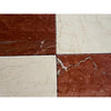 Red and beige Rojo Alicante Rustic Modern Tumbled marble tiles with natural veining
