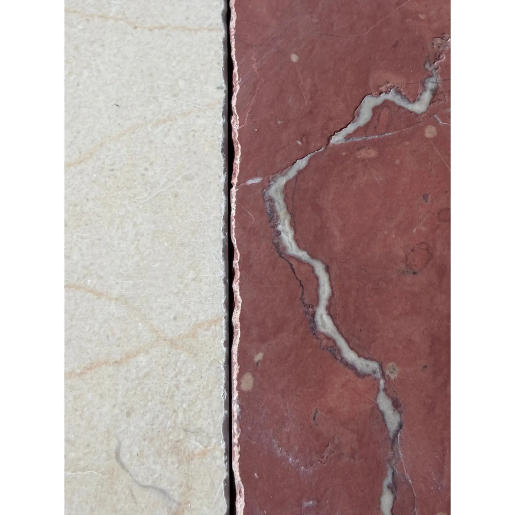 Red marble Rojo Alicante Rustic Modern Tumbled tile with white veining