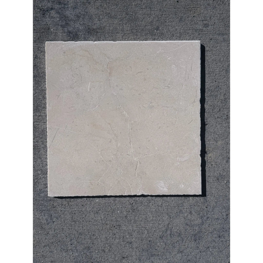 Rojo Alicante Rustic Modern Tumbled beige stone tile with veining