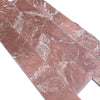 Polished pink Rojo Imperial Strip Marble 6x24 tiles with white veining