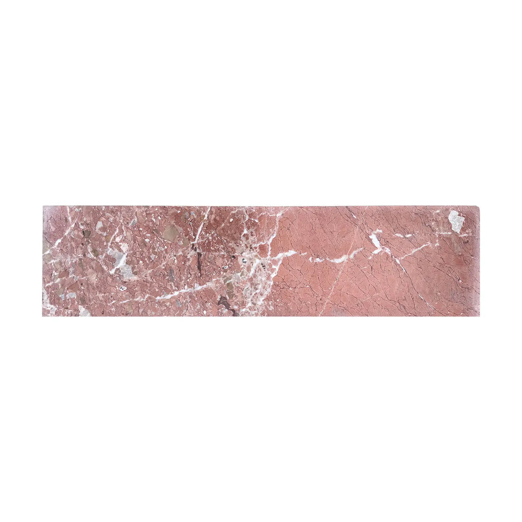 Rojo Imperial Strip Marble 6X24 pink tile with white gray veining