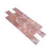Rojo Imperial Strip Marble 6X24 rose gold tile with polished veining