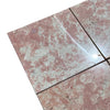 Polished Rosé Aurora Marble 12X12 tiles with reddish-pink color and white gray veining